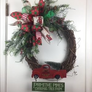 Red truck Christmas Wreath